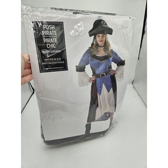 New Posh Pirate Women's Plus Sz XXL 18 - 20 Halloween Costume Cosplay Blue Black - Picture 1 of 6